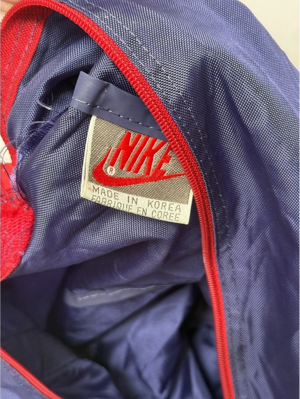 Vintage 80s NikeDuffle Bag Duel Handles / Shoulder Red Blue